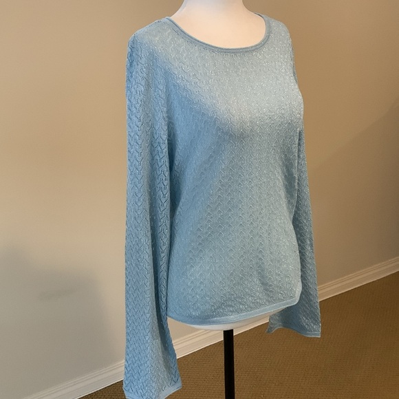 AMISU Metallic Silver and Baby Blue Sweater NWT - Picture 4 of 13